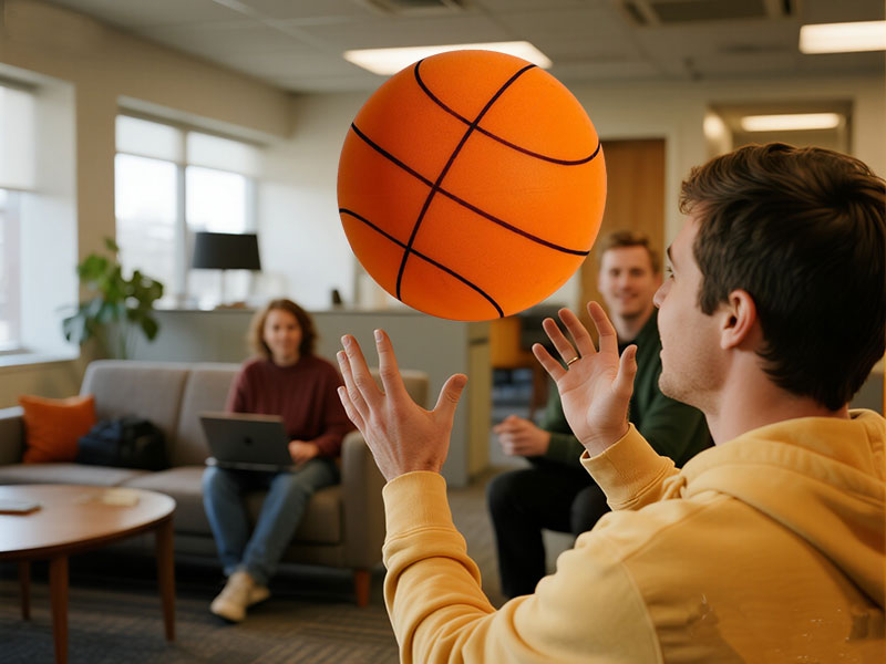 silent airless basketball for quiet play in shared spaces