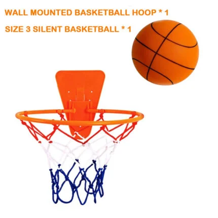 size 3 silent foam basketball with hoop