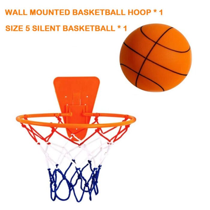 size 7 silent foam basketball with hoop