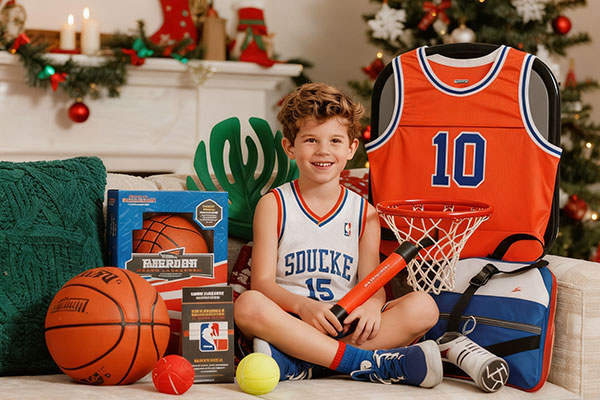 Ultimate gift for 10 year old boy who likes sports - equipment, silent basketball, mini hoop, and game tickets,etc.