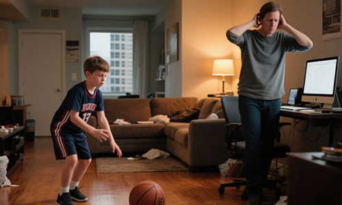 Parents unable to work due to noise from children playing basketball in apartment Parents unable to work due to noise from children playing basketball in apartment